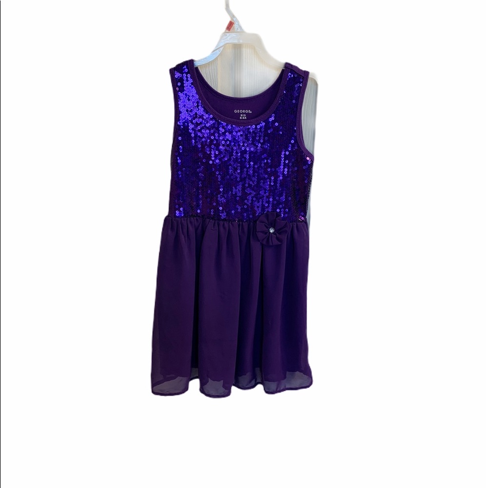SALE 4/10 Girls George purple sequin dress 6/6X